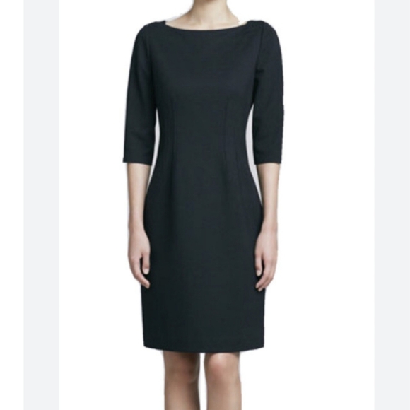 Elie Tahari Black Patrina Boatneck Sheath Dress Size 2 - Picture 1 of 12
